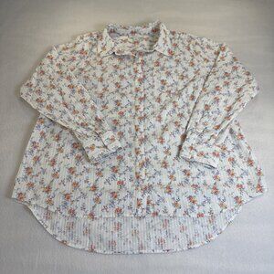 On 34th Woman's Size 1X Top Shirt Long Sleeve Floral Button Up Cottagecore